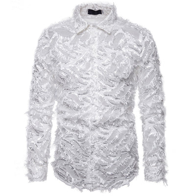 Camisa de Hombre con Borlas de Pluma en Solapa - Image 14