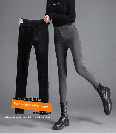 Jeans Talle Alto Forrados en Polar Extra Gruesos para Mujer - Image 24