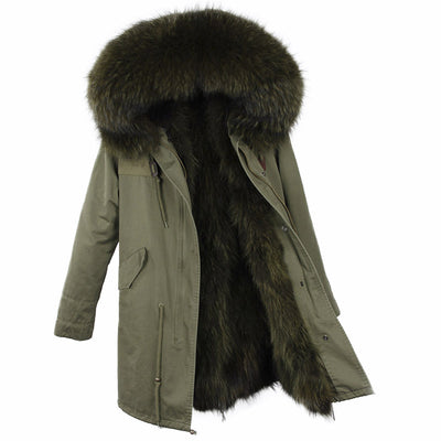 Abrigo Parka con Cuello de Piel de Mapache Oversized - Image 2