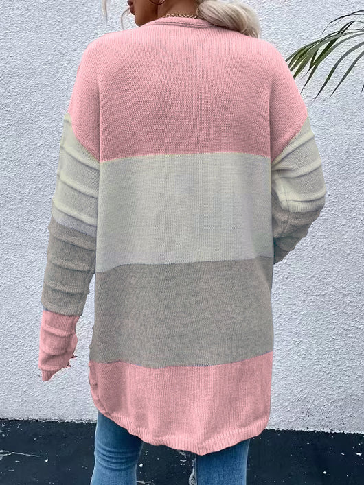 Cardigan Rayado de Moda para Mujer con Bolsillos Grandes - Abrigo Versátil Otoño Invierno - Image 16