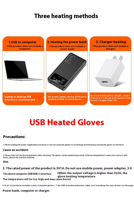 Guantes Calefactores USB con Calor Eléctrico para Invierno - Impermeables y Antideslizantes - Image 39