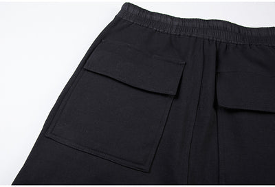 Pantalones Holgados de Algodón con Cintura Elástica y Bolsillos - Gris y Negro - Image 12