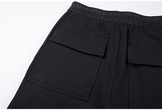 Pantalones Holgados de Algodón con Cintura Elástica y Bolsillos - Gris y Negro - Image 12