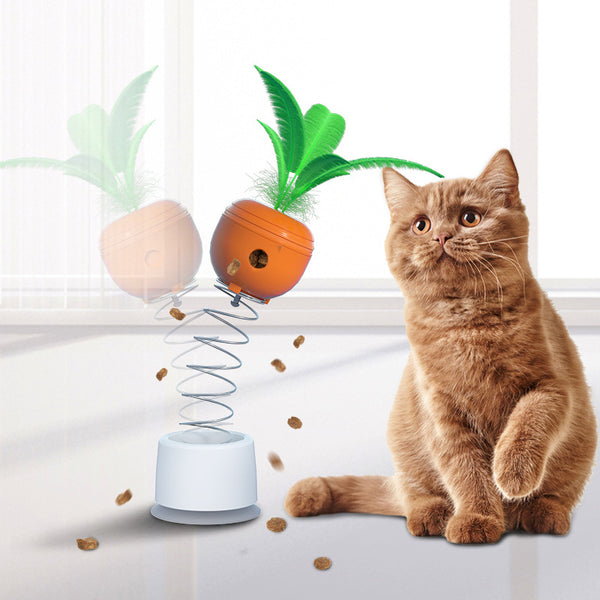 Juguete Interactivo para Gatos con Dispensador de Comida y Zanahoria