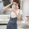 Jumpsuit Vaquera con Tirantes y Shorts Altos