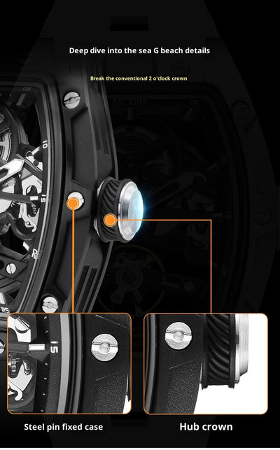 Reloj Mecánico para Hombre con Diseño Esqueletizado - Image 16