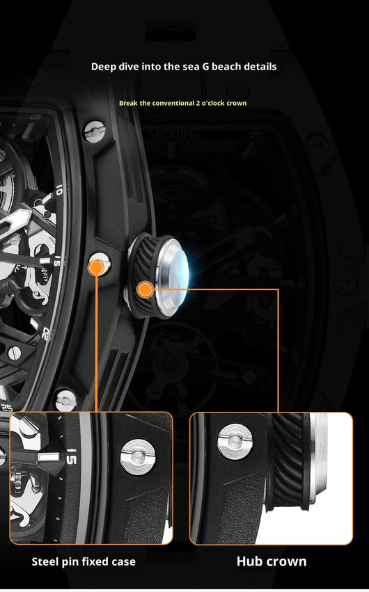 Reloj Mecánico para Hombre con Diseño Esqueletizado - Image 16
