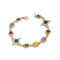 Colar e Pulseira Masculinos com Crucifixo e Estrela de Pedras Preciosas Coloridas Novo Dourado