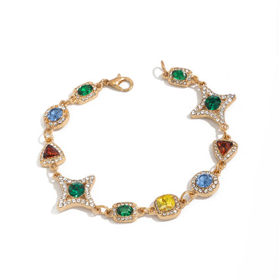 Collar Conjunto de Cruz y Estrella con Piedras de Gema Coloridas para Hombre - Image 9