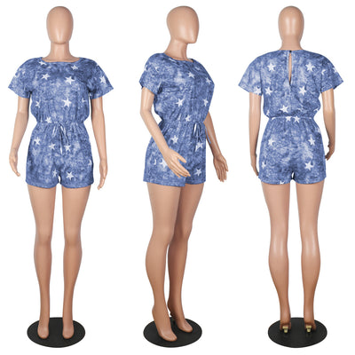 Enterizo Corto Tie-dye Estampado Creativo para Mujer - Image 15
