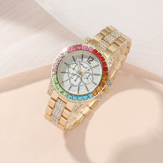Reloj de Acero para Mujer con Diamantes Incrustados y Esfera Especial - Cuarzo Versátil Profesional - Image 4