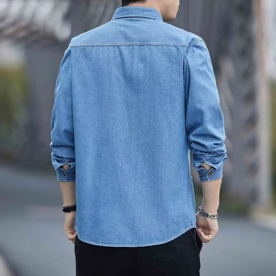 Camisa Vaquera Azul de Manga Larga para Hombre - Image 9