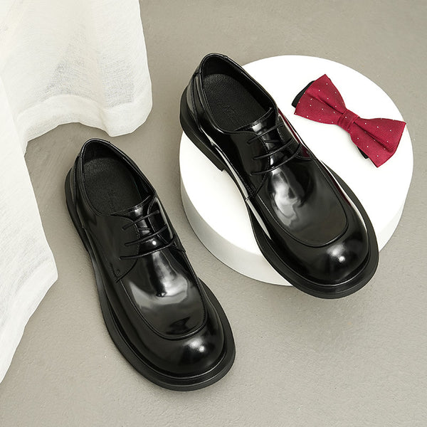 Zapatos de Cuero para Pies Anchos - Cuero Genuino Charol Premium