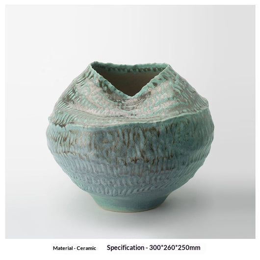 Florero de Cerámica Vintage Wabi-Sabi con Diseño Artesanal Texturizado - Image 32