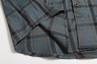 Camisa Cuadriculada Suelta Manga Corta para Hombre - Image 14