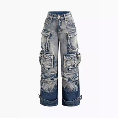 Jeans de Trabajo Estilo Urbano con Múltiples Bolsillos y Detalles Desgastados - Image 7