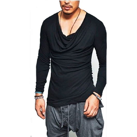 Camiseta Slim Cuello de Pelúche Manga Larga para Hombre - Image 11