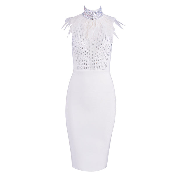 Vestido de Noche con Cuentas Elásticas