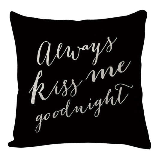 Funda de Almohada de Lino con Estampado Digital - Diseño Minimalista en Negro - Image 5
