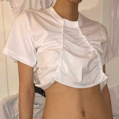 Blusa de Verano con Diseño de Pliegues y Costuras Europeas - Image 8