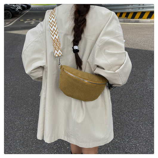 Bolsa Bandolera de Pana para Mujer - Bolso Cruzado de Hombro Único - Image 23
