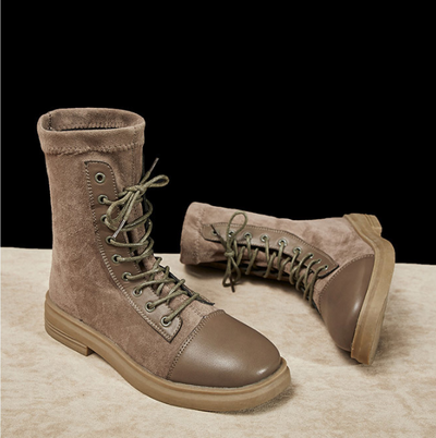 Botas Planas con Cordones y Elástico - Image 2
