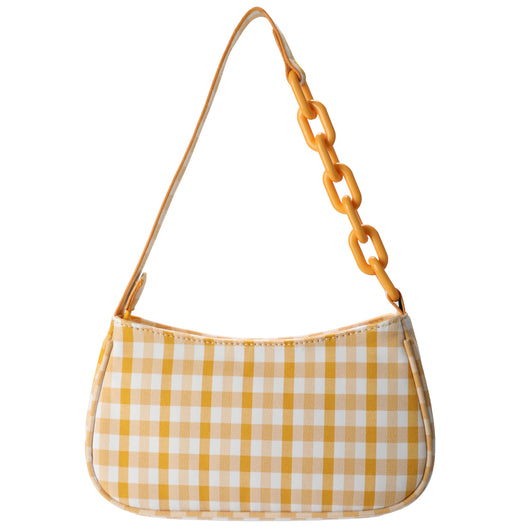 Bolso Baguette de Cuero con Cadena Lattice - Image 5