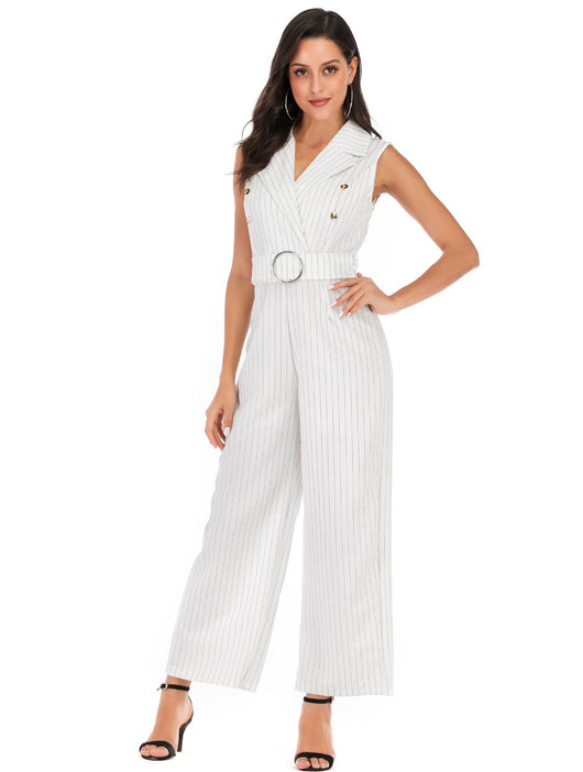 Jumpsuit Elegante sin Mangas con Cinturón para Mujer - Image 3