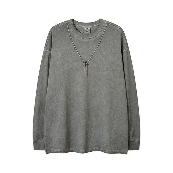Playera Manga Larga Oversize Lavada para Hombre - Image 18
