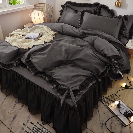 Juego de Cama Algodón Puro 4 Piezas con Encaje Elegante - Image 20