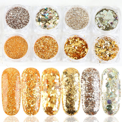 Set de 8 Cajas de Polvo Glitter para Diseño de Uñas - Image 5