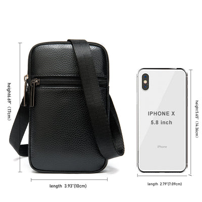 Riñonera de Cuero Genuino para Hombre - Bolsa Vertical Portátil - Image 4