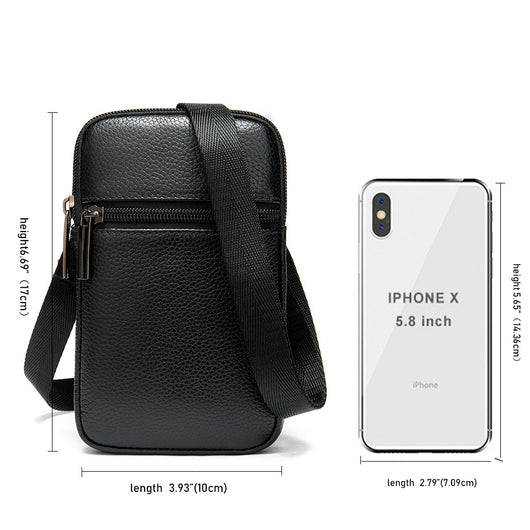 Riñonera de Cuero Genuino para Hombre - Bolsa Vertical Portátil - Image 4