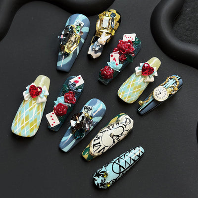 Uñas Postizas Personalizadas Cuento de Hadas - Diseño Blanco Artesanal - Image 2