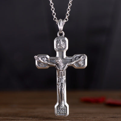 Dije Cruz Jesús para Hombre en Plata - Image 7