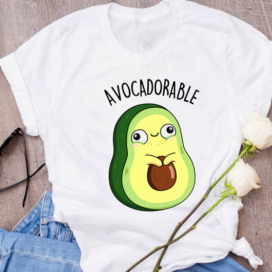 Camiseta Unisex Estampado Aguacate - Diseño Creativo Verano Holgada - Image 79