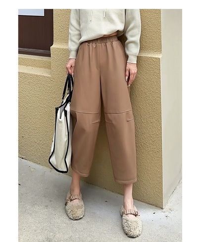Pantalones de Cuero Ancho Casual Versátil para Mujer - Image 7