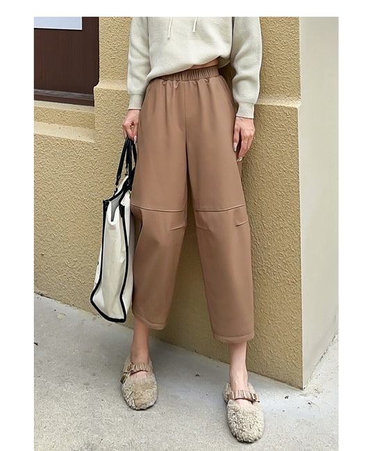 Pantalones de Cuero Ancho Casual Versátil para Mujer - Image 7