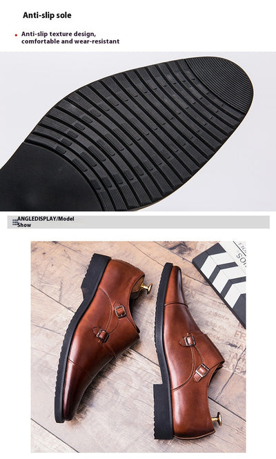 Zapatos de Cuero Slip-On Británicos Talla Grande para Hombre - Image 13