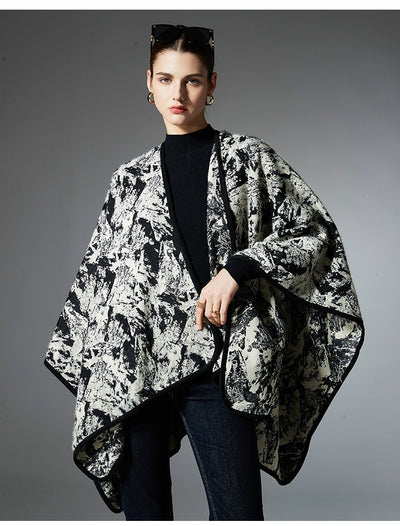 Chal Jacquard de Pelo Artificial Tipo Visón con Pintura China - Primavera, Otoño e Invierno - Image 23