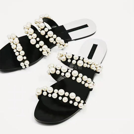 Sandalias Planas Casuales para Mujer con Perlas - Cómodas y Elegantes - Image 5