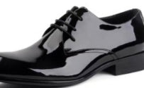 Zapatos de Novio Charol Negro Punta Aguda con Cordones - Image 3