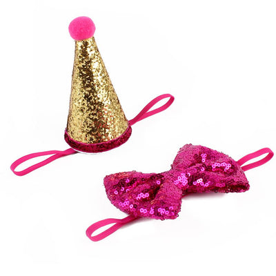 Gorro de Fiesta con Lentejuelas y Moño para Mascotas - Image 4