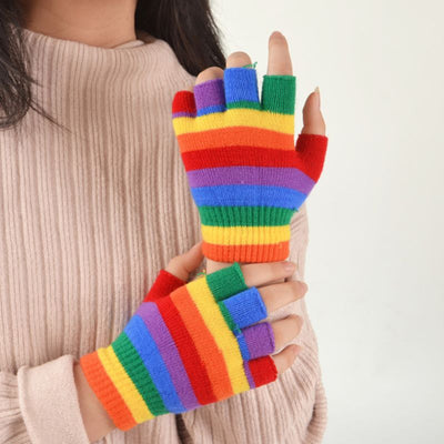 Guantes sin Dedos Arcoíris para Adultos - Medio Dedo Transpirable - Image 2