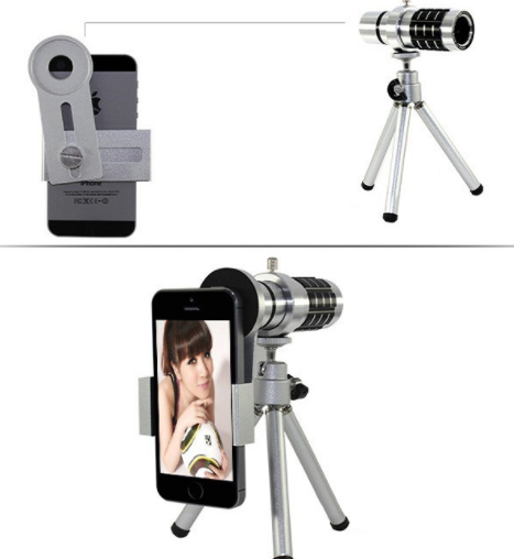 Lente Telefoto 12X para Móvil con Trípode Portátil Universal - Image 4