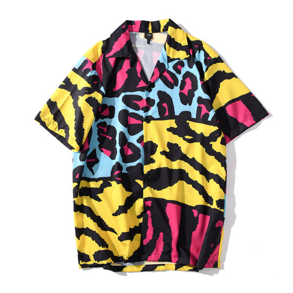 Playera de Playa Colorblock Graffiti