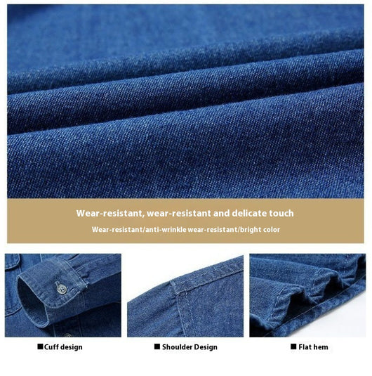 Camisa Denim Ligera Manga Larga Suelta para Hombre Otoño - Image 5