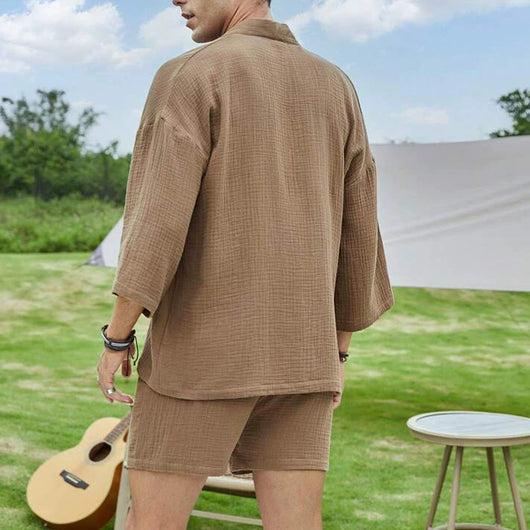Conjunto Holgado de Camisa y Shorts - Dos Piezas Casual - Image 9