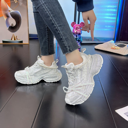 Tenis Dad Shoes Transpirables con Efecto Hielo Cristalino - Image 12