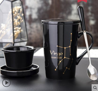 Taza de Cerámica Creativa con Tapa, Cuchara y Filtro para Té - Image 10